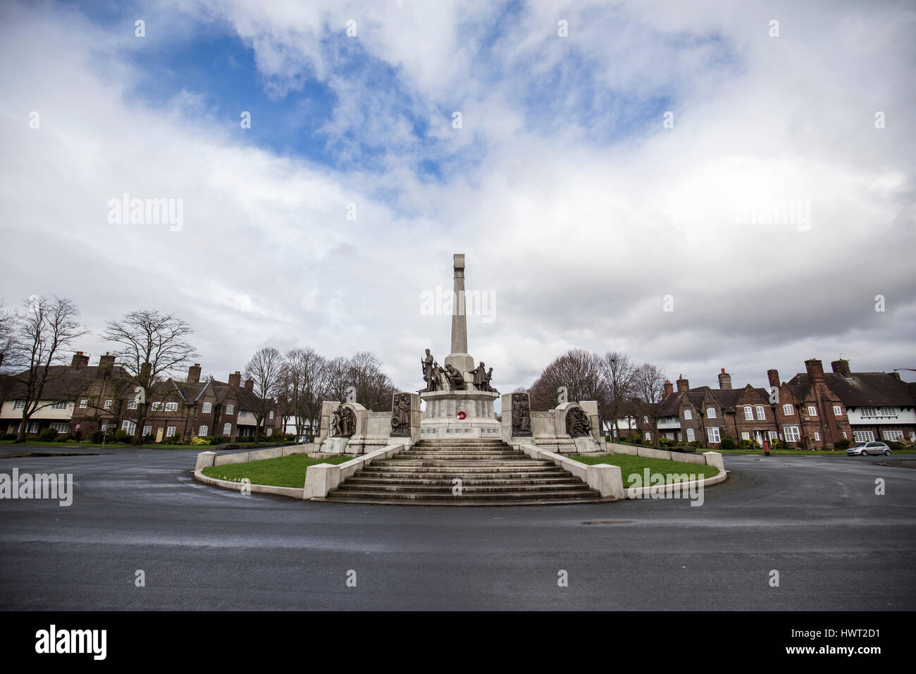 Port Sunlight - un modello di villaggio e borgo nel Metropolitan Borough of Wirral, Merseyside. Memoriale di guerra Foto Stock