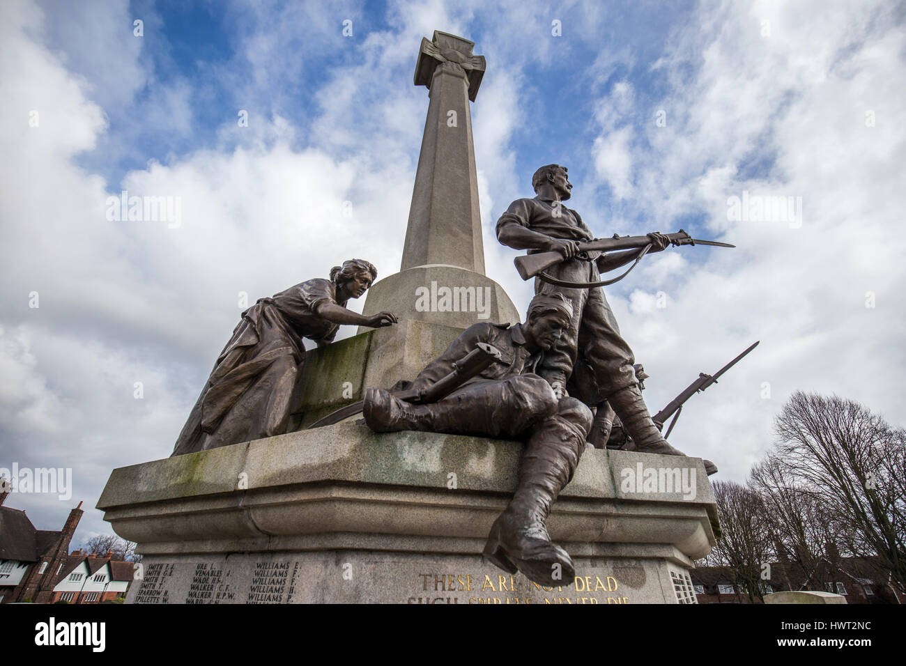 Port Sunlight - un modello di villaggio e borgo nel Metropolitan Borough of Wirral, Merseyside. Memoriale di guerra Foto Stock
