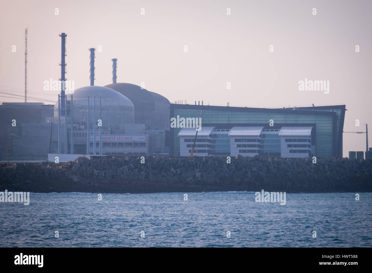 Flamanville centrale nucleare in Dielette, Francia. Foto Stock