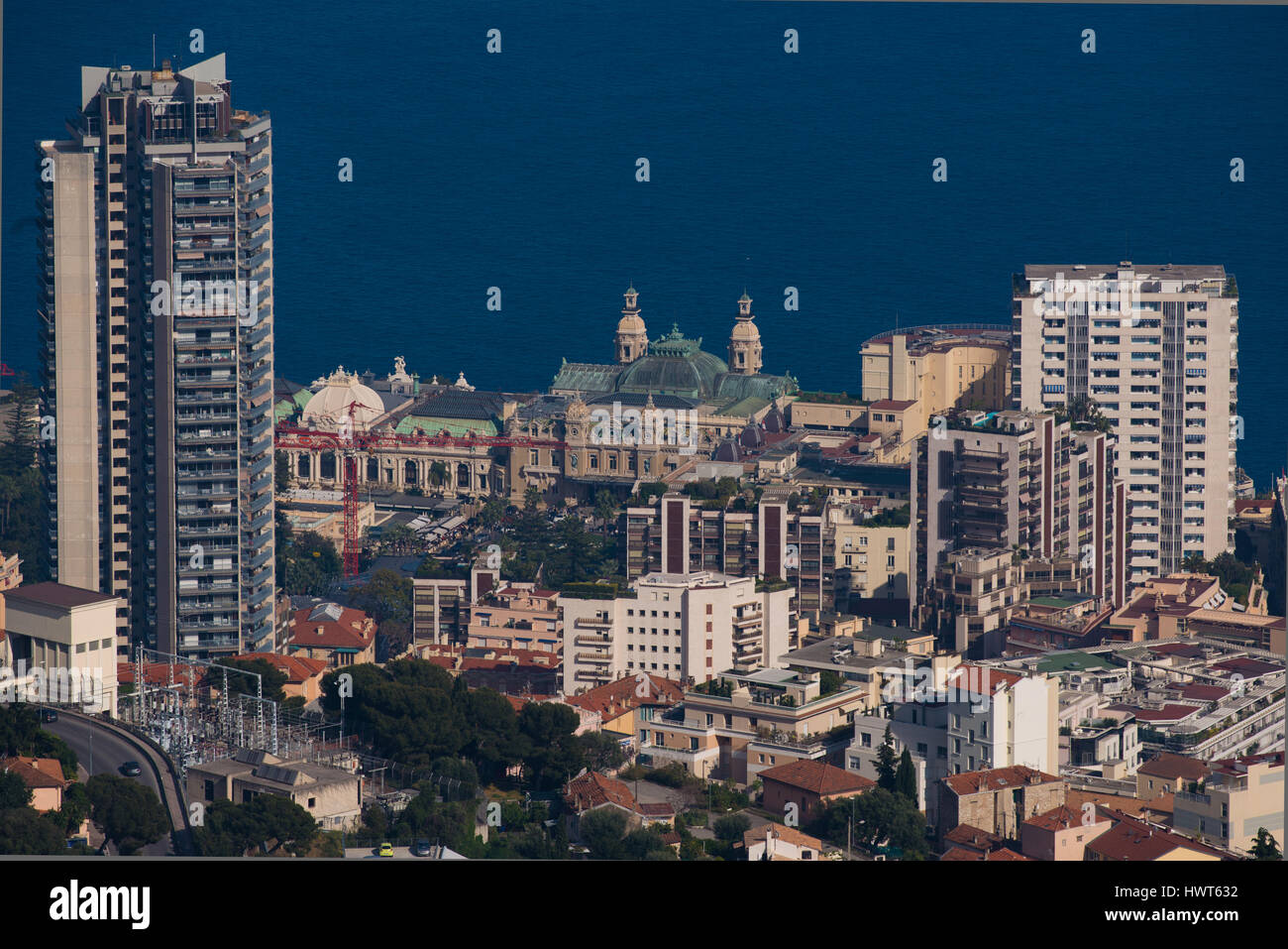 Gli edifici costruiti nel centro di Montecarlo nel Principato di Monaco Foto Stock