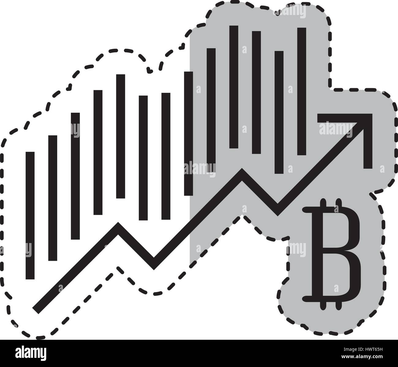 Statistiche bitcoin icona grafica Illustrazione Vettoriale