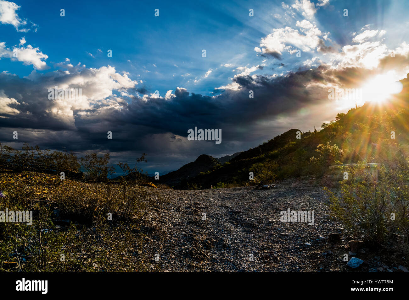 Sunrise nel Piestawa Peak National Park vicino a Phoenix in Arizona. Stati Uniti d'America Foto Stock
