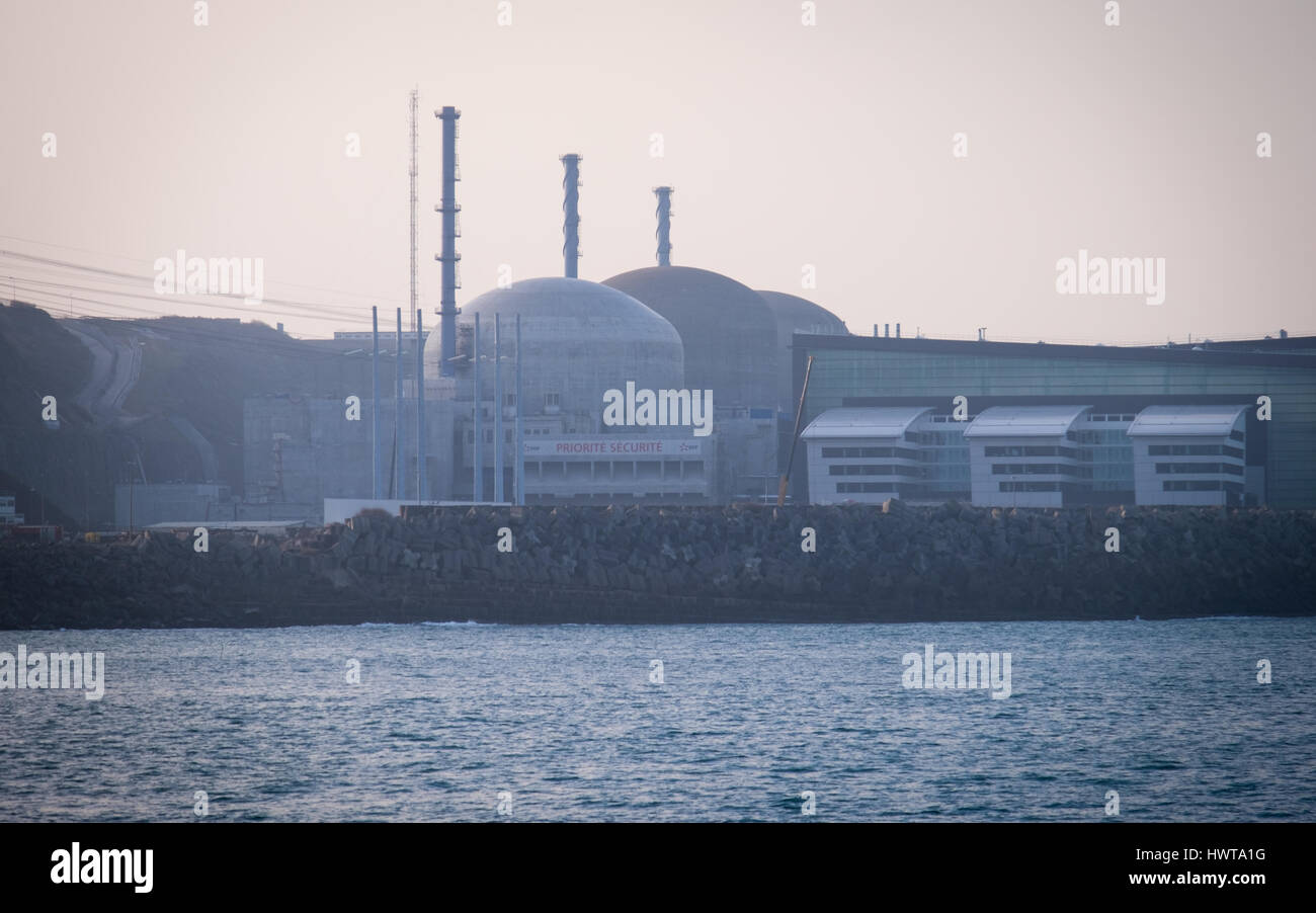 Flamanville centrale nucleare in Dielette, Francia. Foto Stock