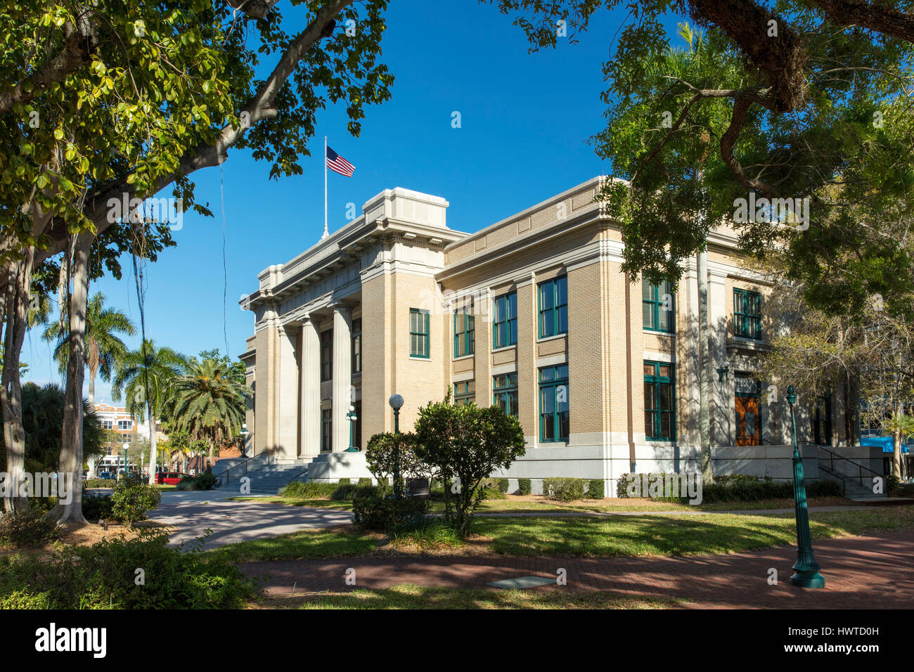 Il vecchio Lee County Courthouse (b 1915), Ft Myers, Florida, Stati Uniti d'America Foto Stock