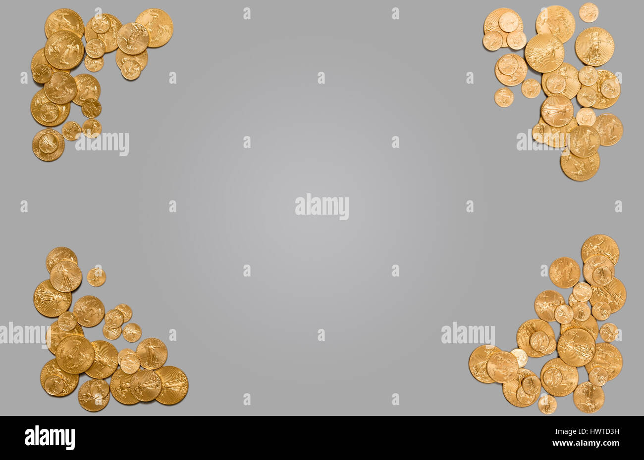 Monete d'oro puro il bordo di formazione del background Foto Stock