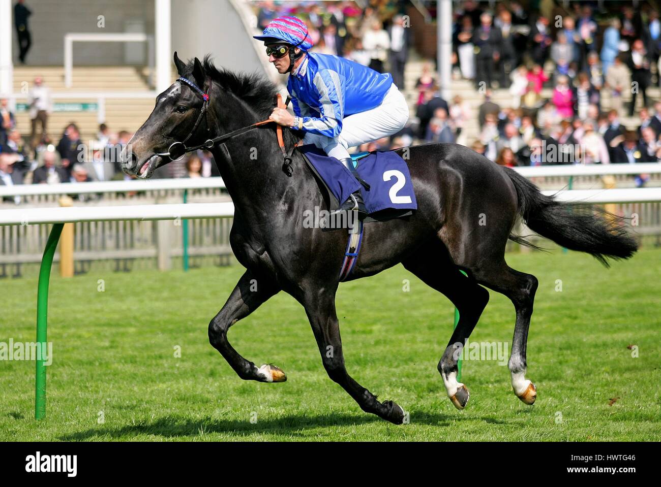 DARK ANGEL cavalcato da MICHAEL COLLINE ROWLEY MILE NEWMARKET Corso Inghilterra 18 aprile 2007 Foto Stock
