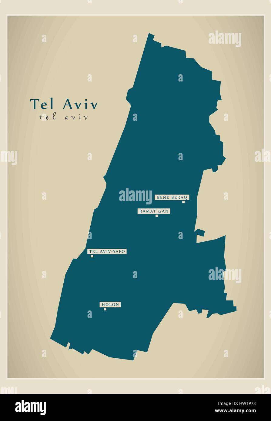 Mappa moderno - Tel Aviv IL Illustrazione Vettoriale