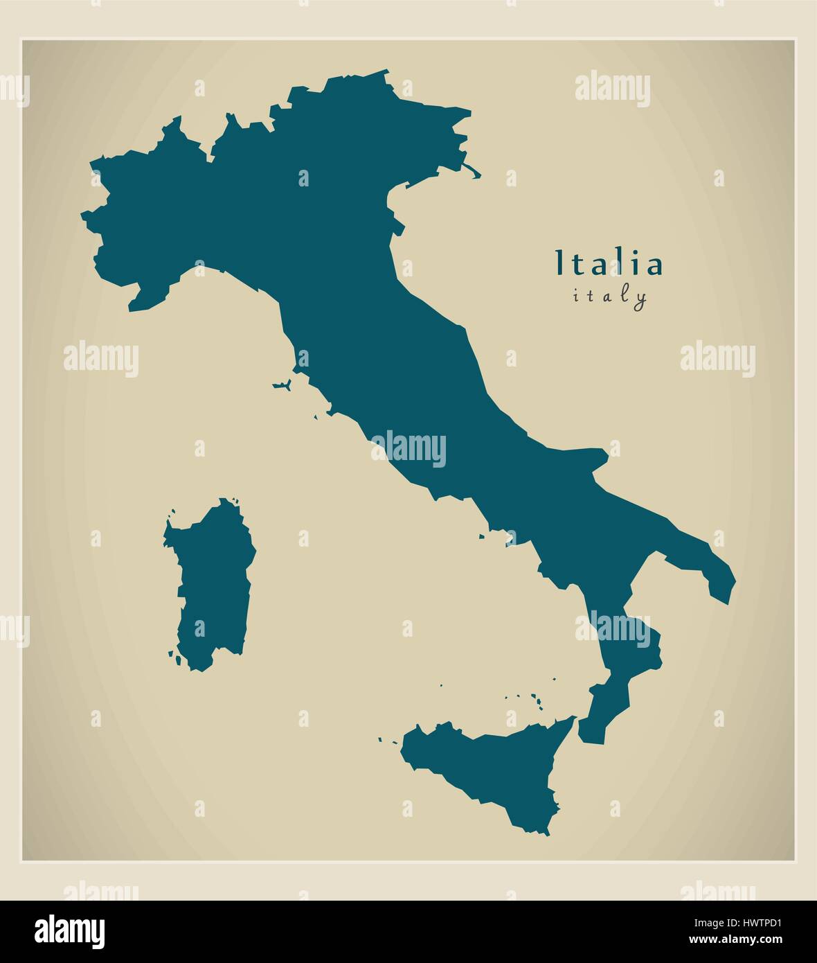 Mappa moderno - Italia Illustrazione Vettoriale