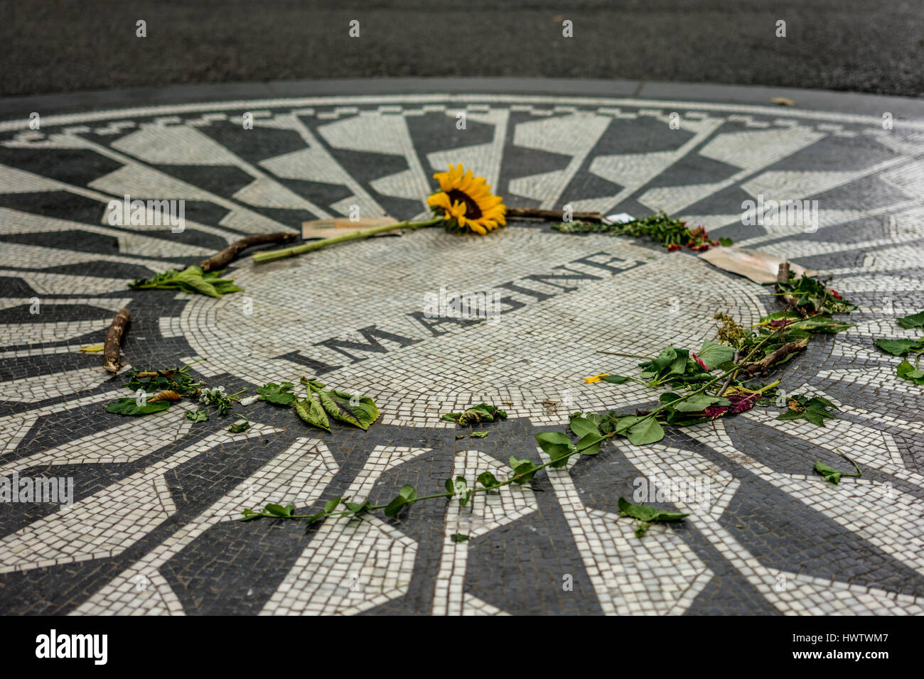Strawberry Fields Forever a Central Park, NYC, John Lennon memorial Foto Stock