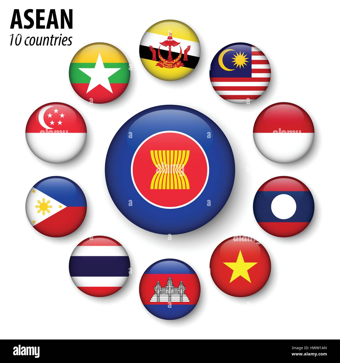 L Asean Associazione Delle Nazioni Del Sud Est Asiatico E Appartenenza Immagine E Vettoriale Alamy