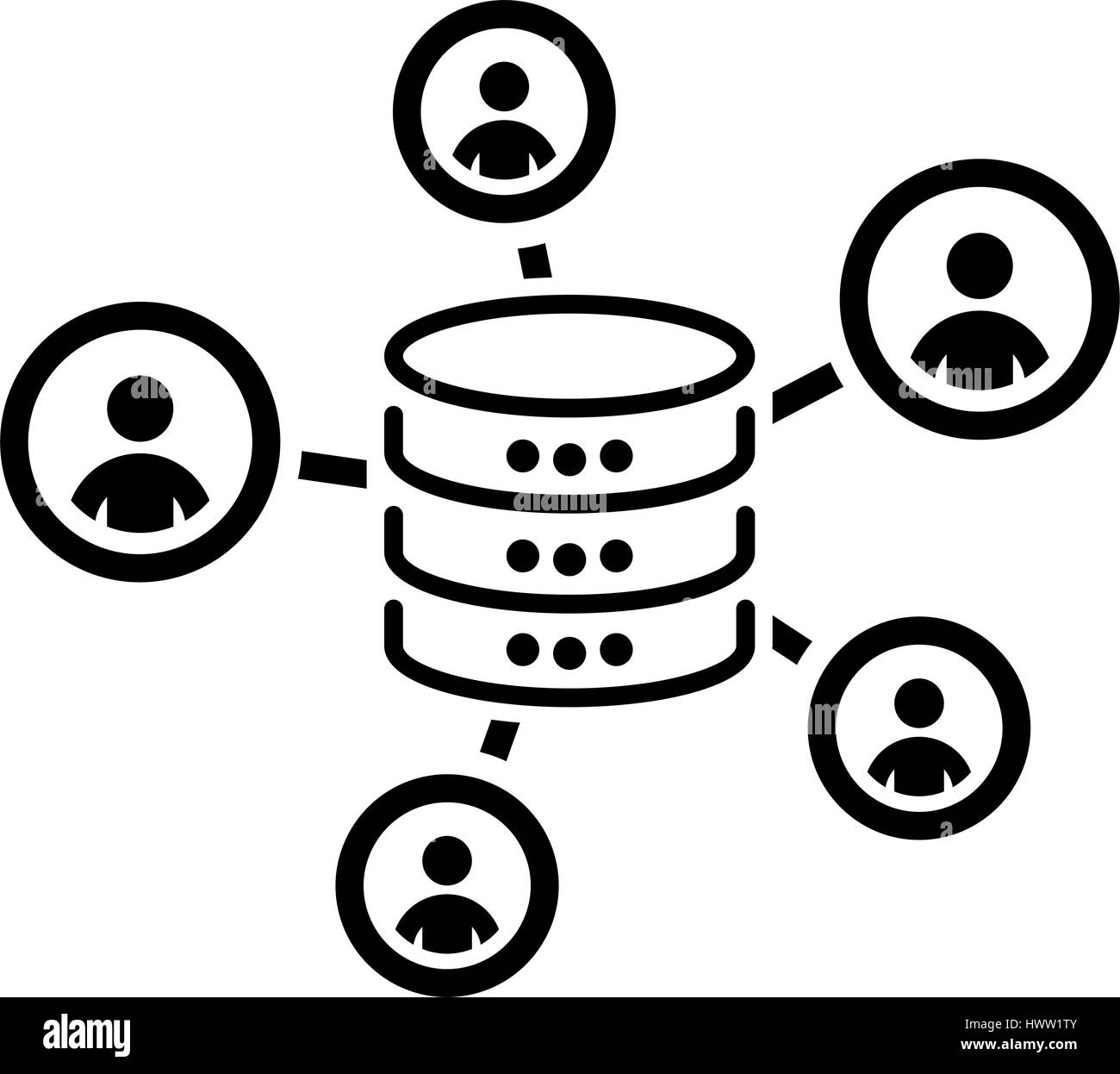 La raccolta dei dati e la relativa icona. Design piatto. Illustrazione Vettoriale