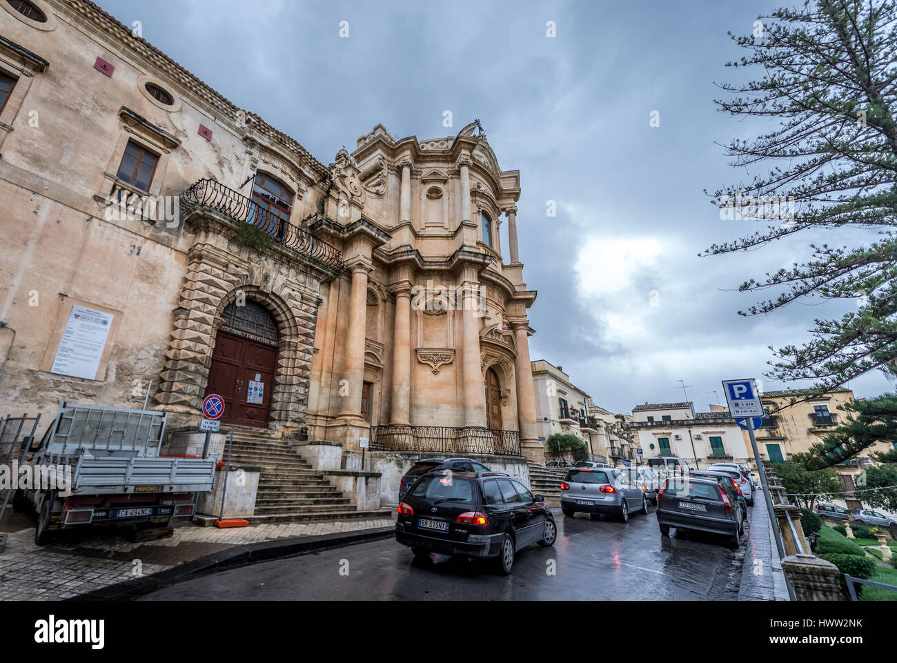 Chiesa di San Domenico (Chiesa di San Domenico) progettato da Rosario Gagliardi a Noto nella città, provincia di Siracusa in Sicilia Isola in Italia Foto Stock