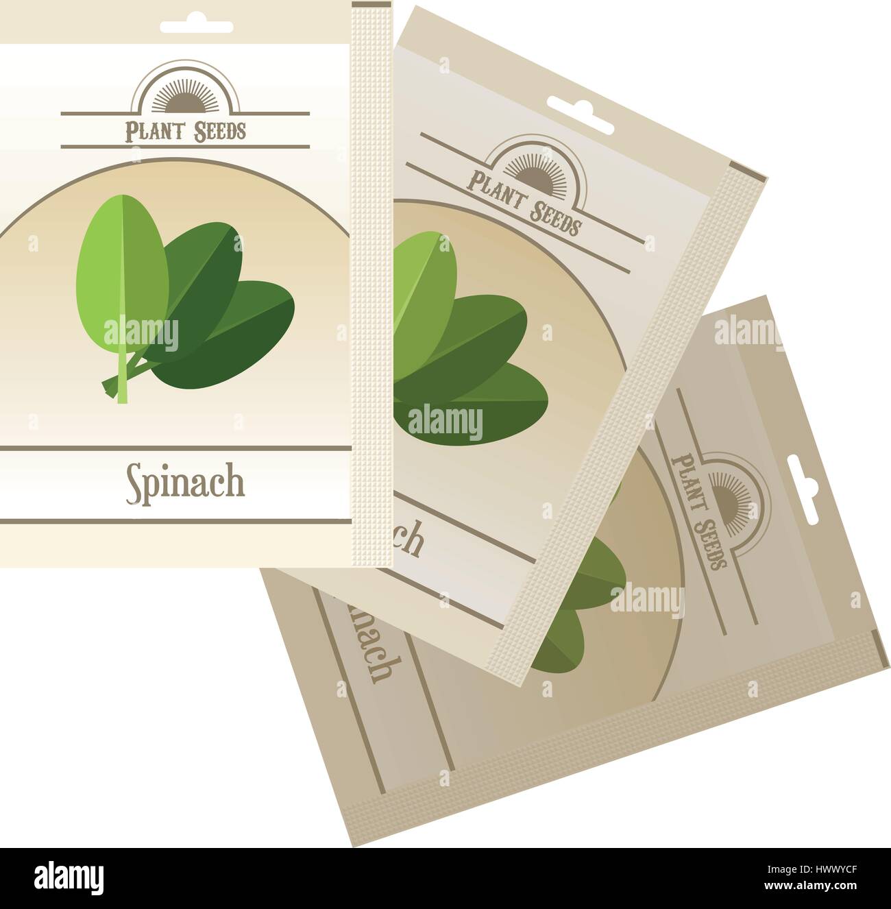 Pack di spinaci icona semi Illustrazione Vettoriale