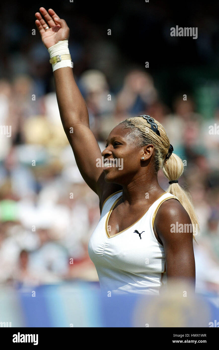 SERENA WILLIAMS campionati di Wimbledon 24 Giugno 2002 Foto Stock