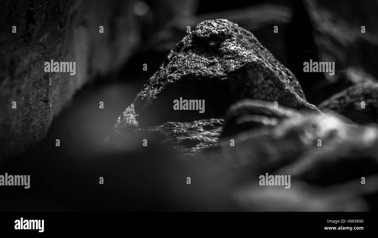Bianco e nero rock Foto Stock