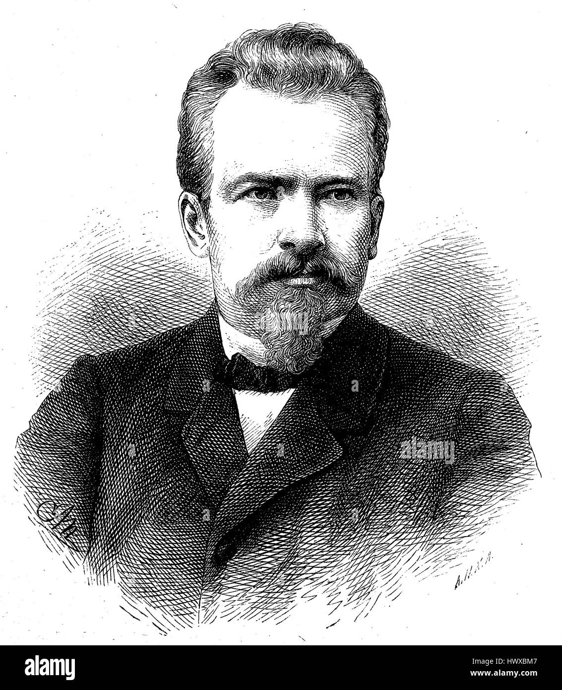 Franz von Holtzendorff, 14 Ottobre 1829 - 4 febbraio 1889, è stato un giurista tedesco ed educatore, la Germania, la riproduzione di una immagine, la xilografia a partire dall'anno 1881, digitale migliorata Foto Stock