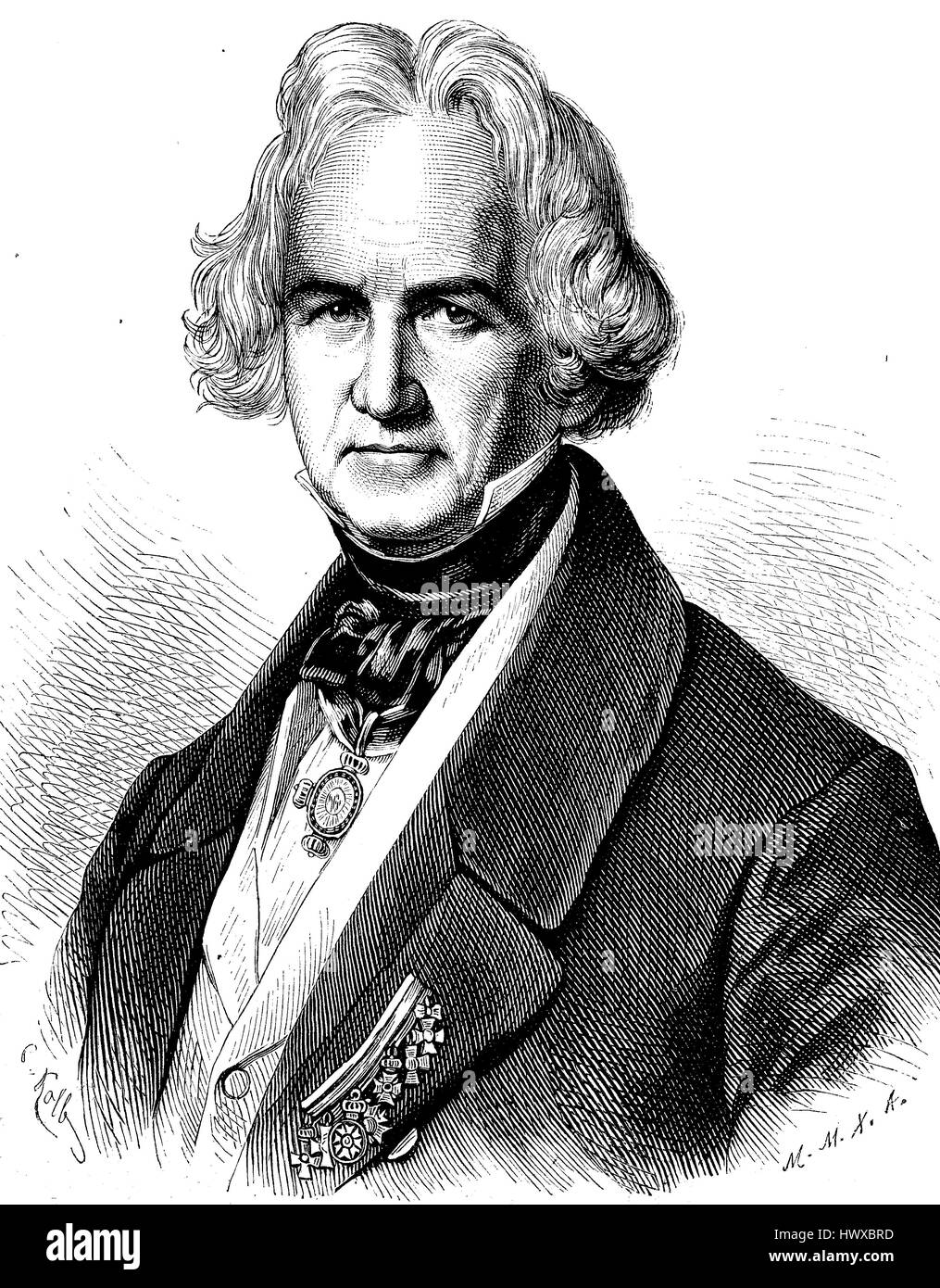 Christian Daniel Rauch, 2 gennaio 1777 - 3 dicembre 1857, ha fondato la scuola di Berlino di scultura ed è stato il primo scultore tedesco del XIX secolo, la Germania, la riproduzione di una immagine, la xilografia a partire dall'anno 1881, digitale migliorata Foto Stock
