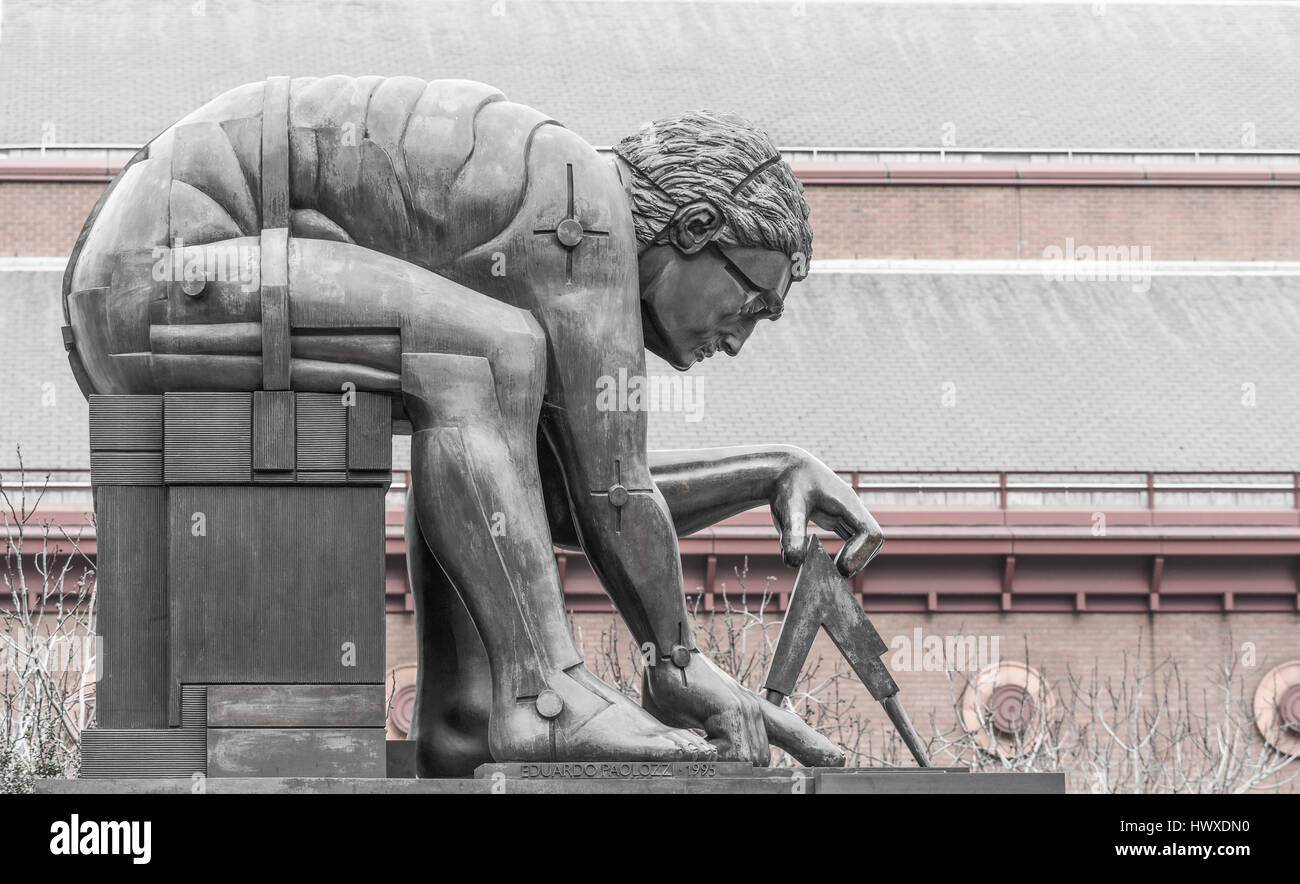 Statua di Isaac Newton, British Library di Londra. Foto Stock