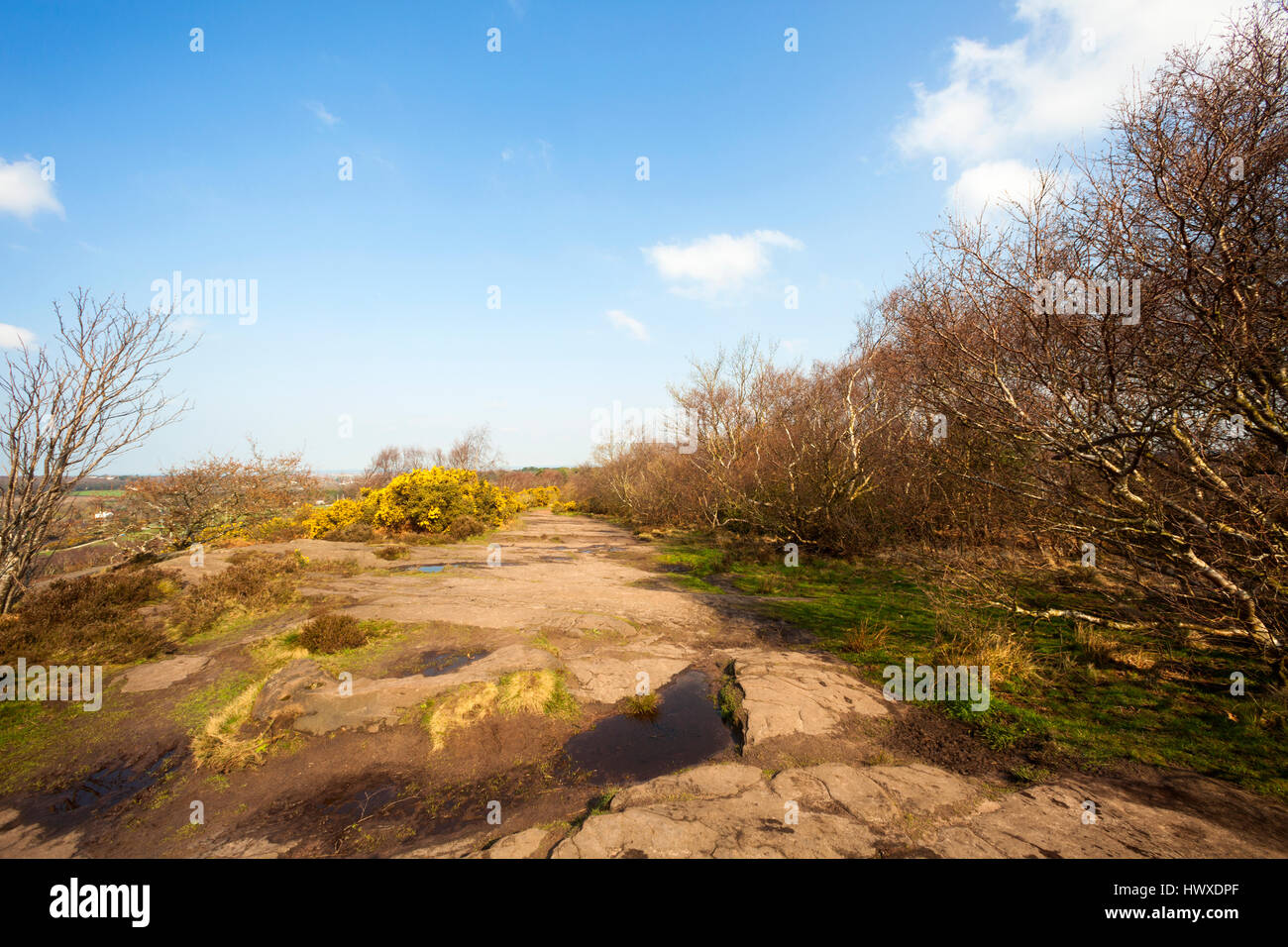 La parte superiore del paese Thurstaston park, Wirral, NW, REGNO UNITO Foto Stock