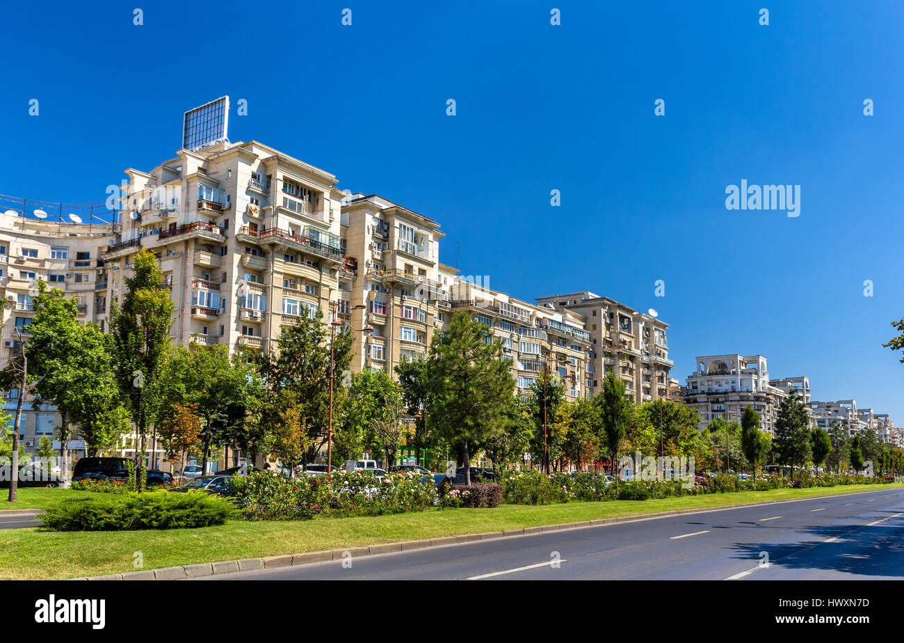 Edifici residenziali in Unirii Boulevard - Bucarest, Romania Foto Stock