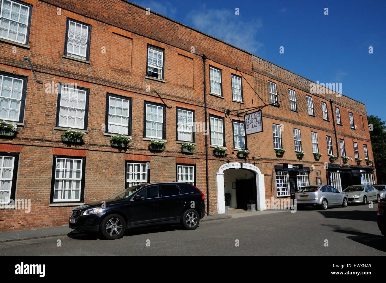 The George Hotel, Buckden, Cambridgeshire, è un lungo edificio dove John Byng, Visconte Torrington visitato. Egli ha menzionato il George nei suoi diari 'Ri Foto Stock