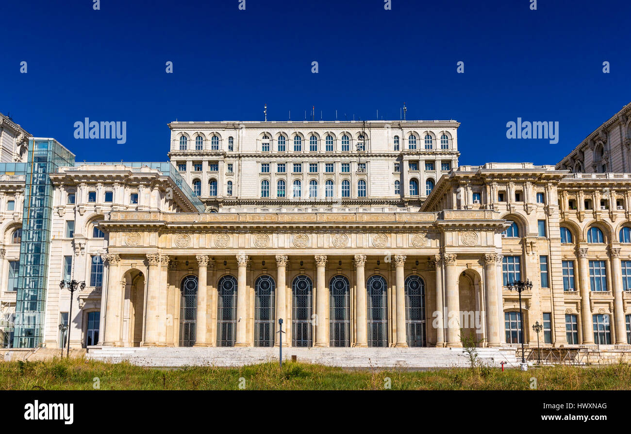 Palazzo del Parlamento a Bucarest, Romania Foto Stock
