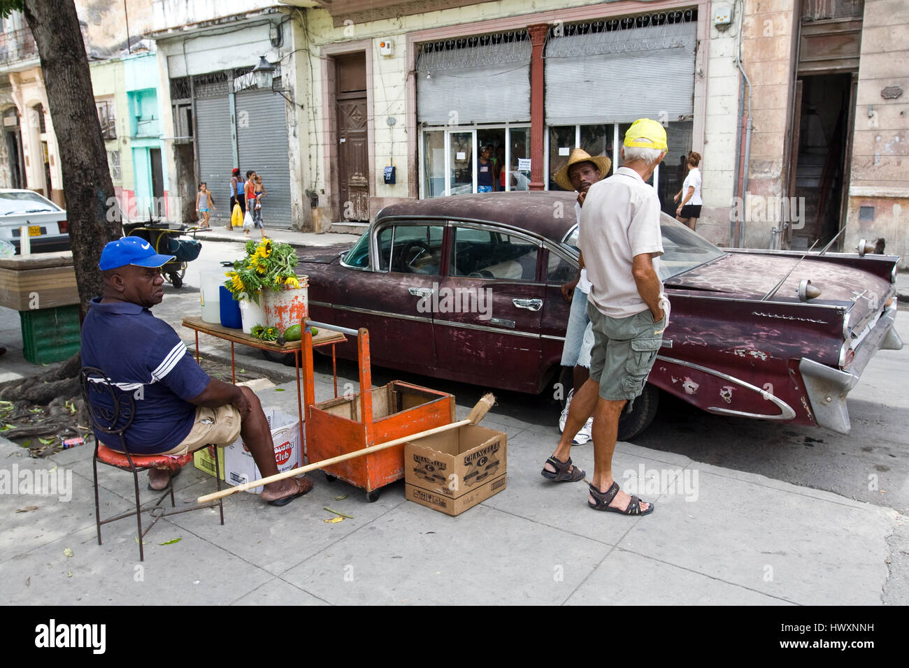 Cubano vita di strada. Foto Stock