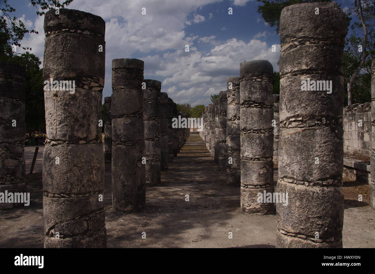 Tempio di migliaia di guerrieri, Chichen Itza, Yucatan, Messico Foto Stock