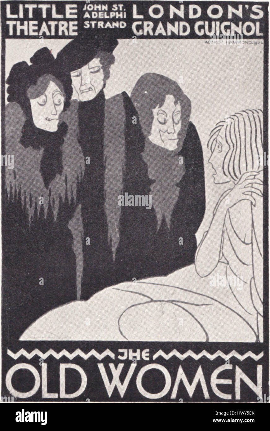 Una riproduzione in bianco e nero di un poster di Aubrey Hammond, un artista, creato prima del 1924. Foto Stock