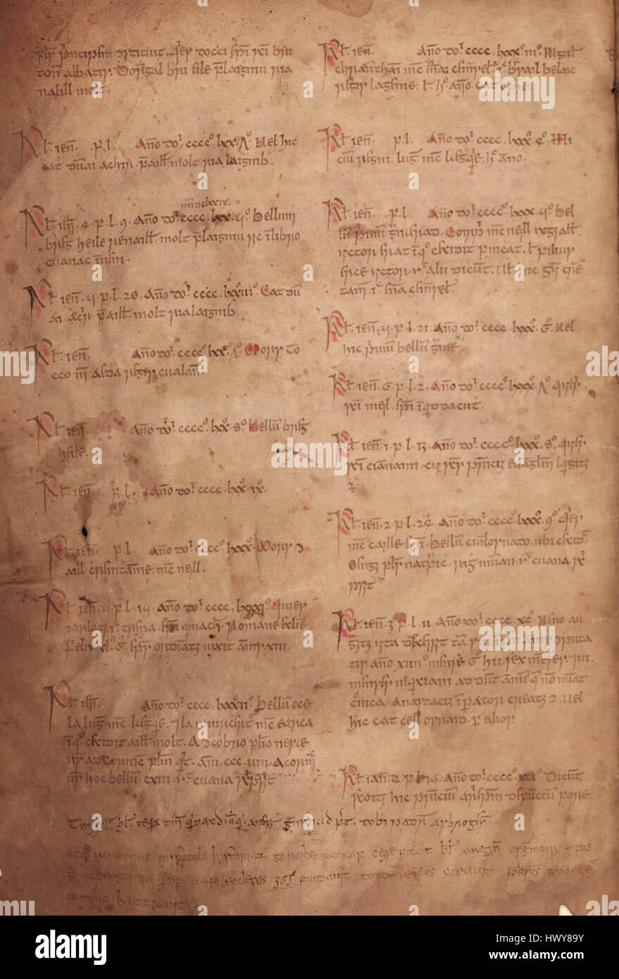 Bodleian Library MS. Rawl. B. 489 folio 2v è un manoscritto conservato presso la Biblioteca Bodleiana, con testi storici. Il folio fa parte della vasta collezione di manoscritti medievali della biblioteca, fornendo preziose informazioni sulla cultura medievale e sulle pratiche di scrittura. Foto Stock