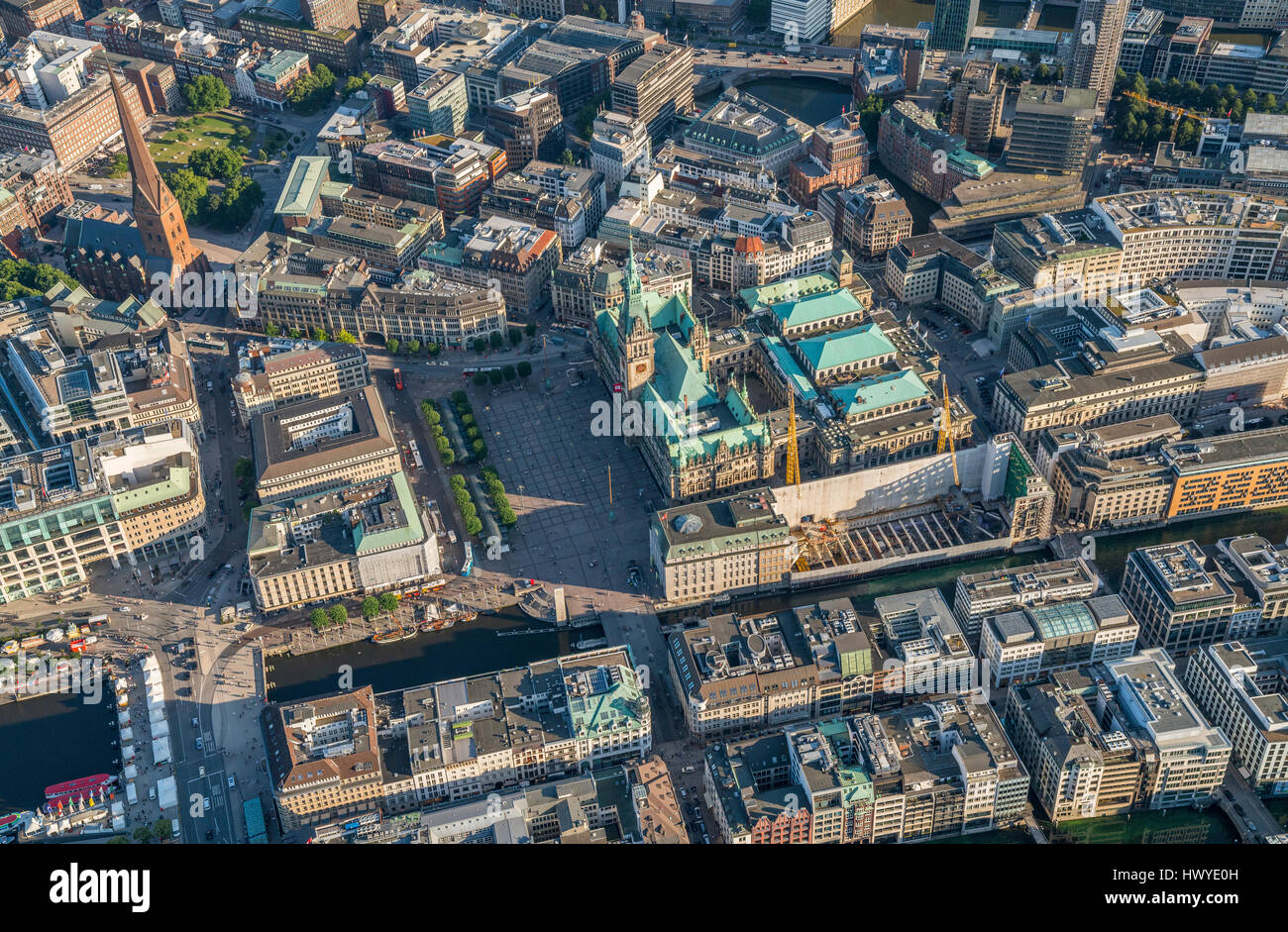 Germania, Amburgo, vista aerea del municipio Foto Stock