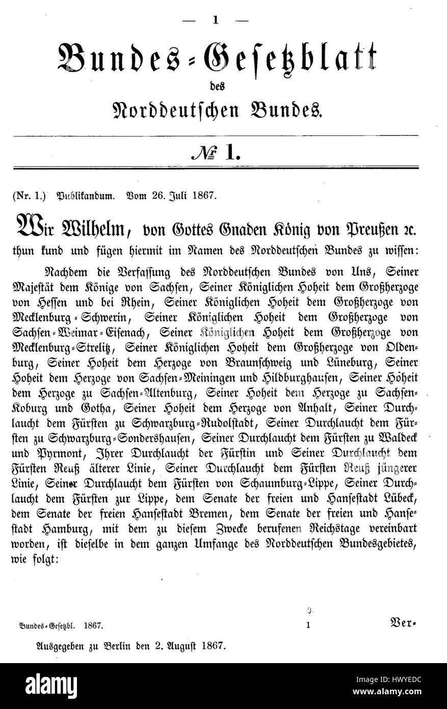 Questo si riferisce a un documento del 1867, probabilmente una pubblicazione legale o governativa di quel periodo, che riflette i regolamenti storici o gli atti di quel periodo nei paesi di lingua tedesca. Foto Stock