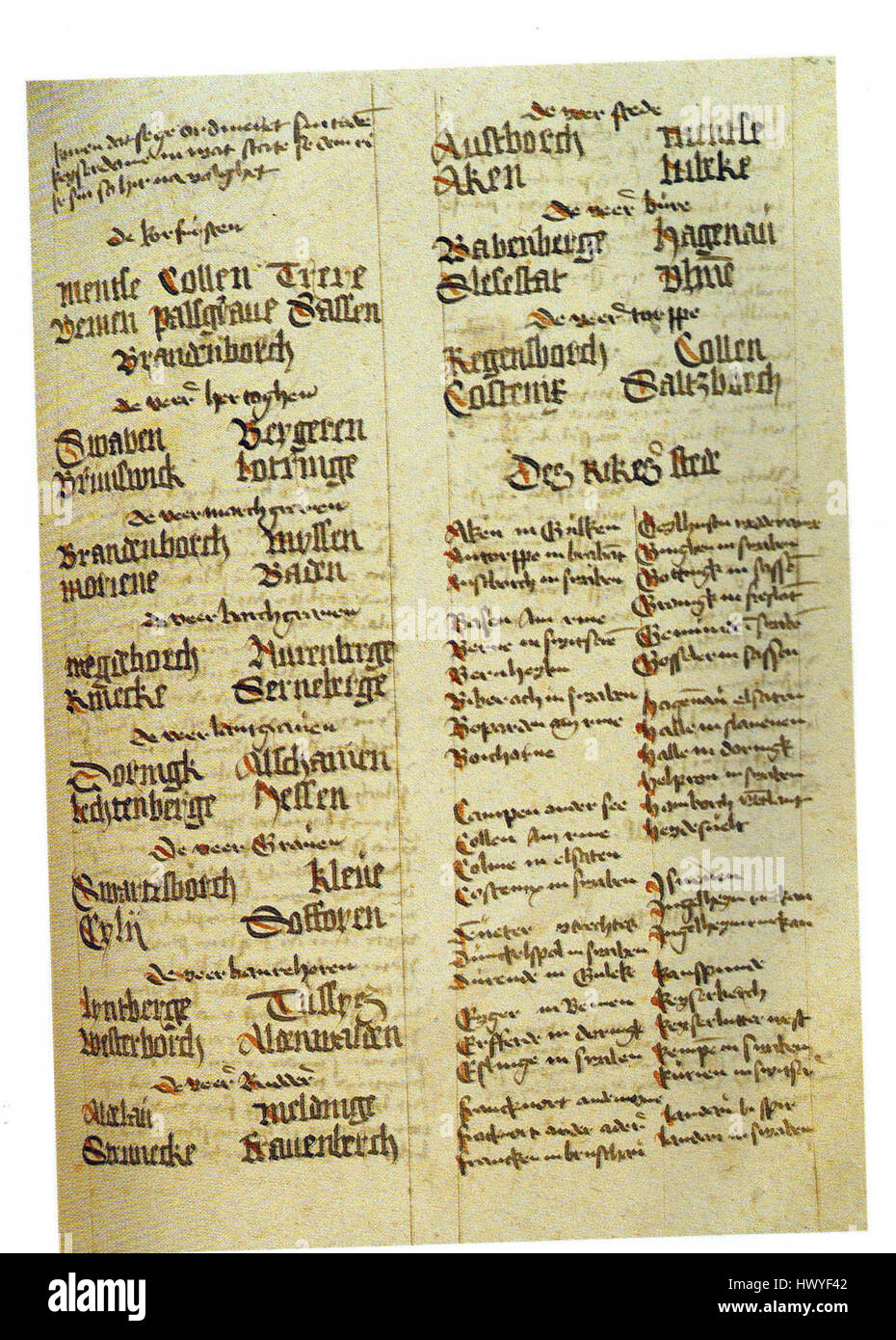 Un termine che probabilmente fa riferimento al "Bote Weltchronik", una cronaca storica con connessioni alla matematica o ai sistemi quaternici. Il titolo suggerisce una complessa integrazione di storia e matematica in un'unica opera. Foto Stock