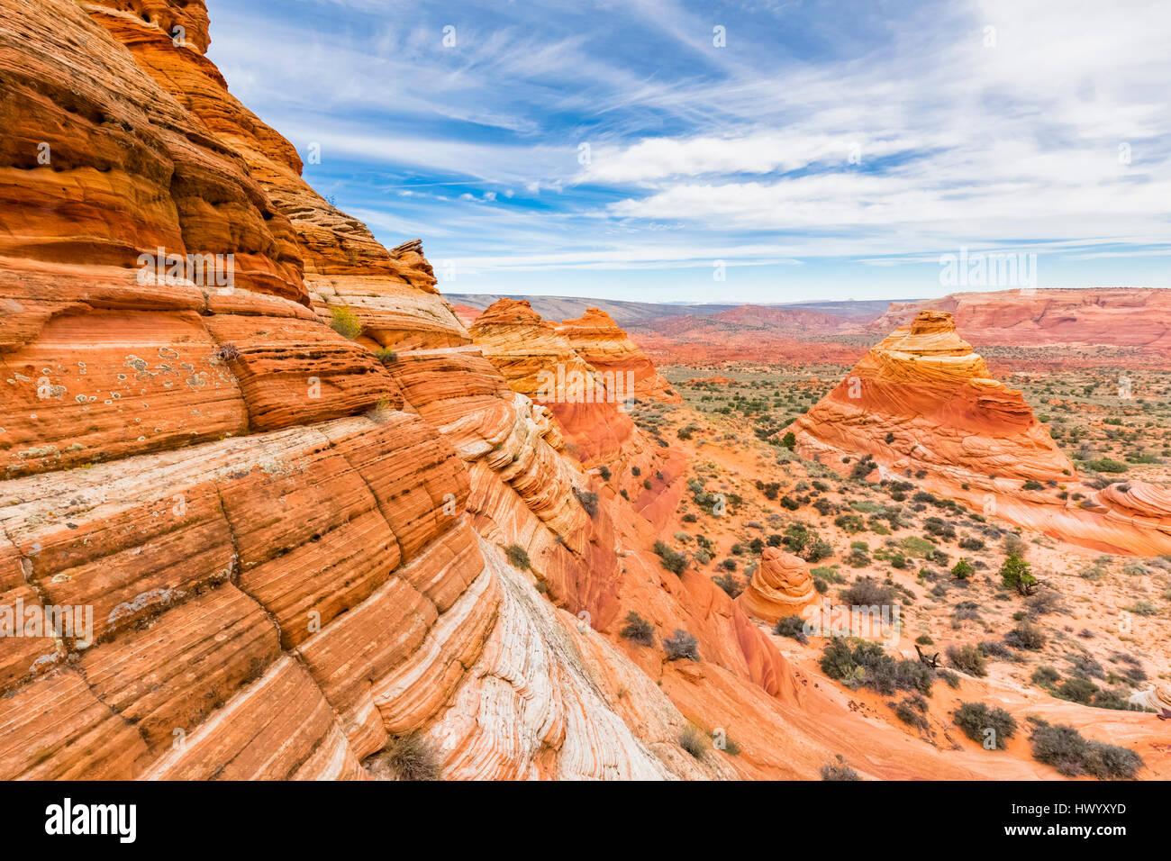 Stati Uniti d'America, Arizona, Pagina, Paria Canyon Vermillion Cliffs Wilderness, Coyote Buttes, pietra rossa piramidi e buttes Foto Stock