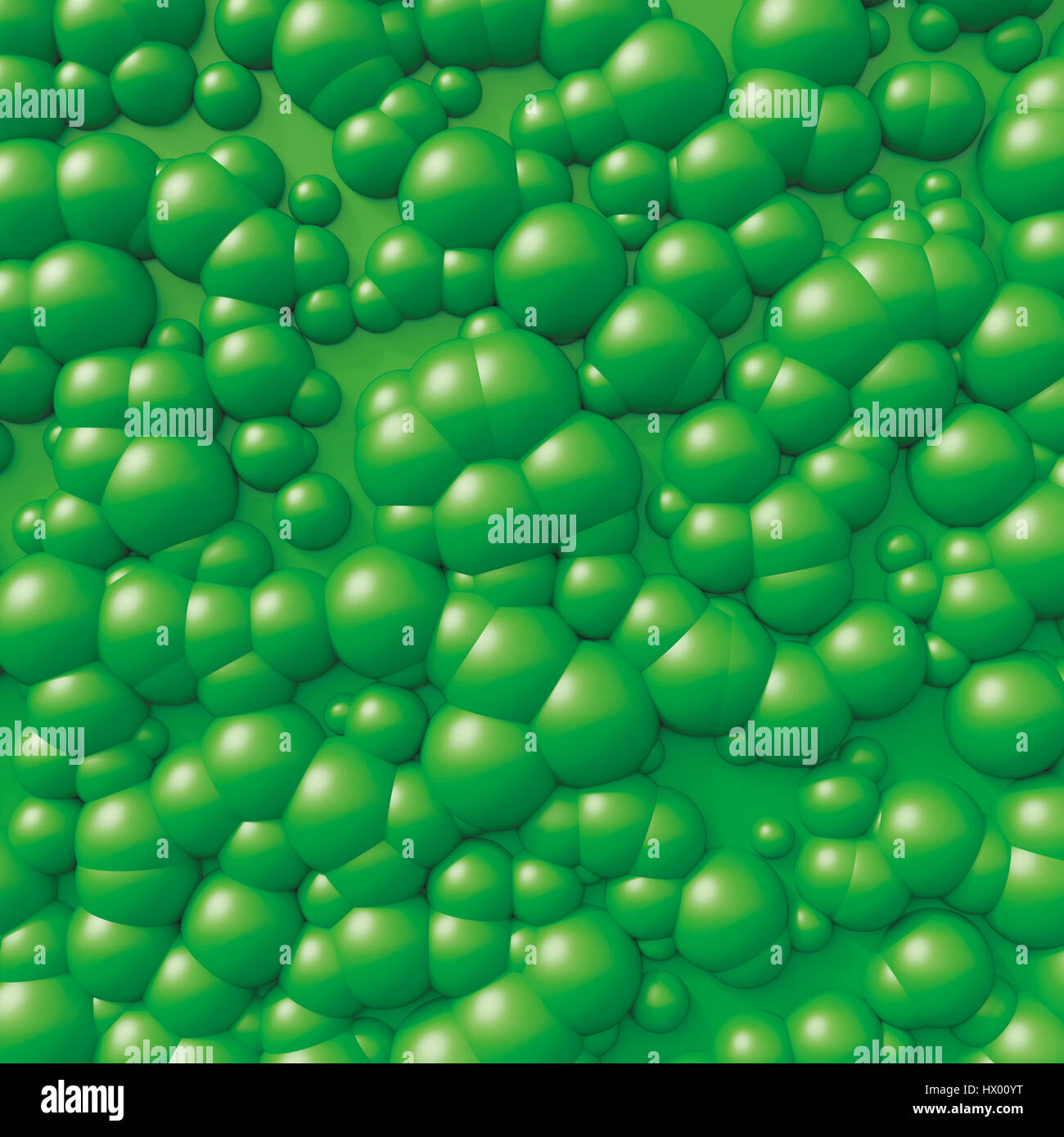 Verde forma di bolla, rendering 3D Foto Stock