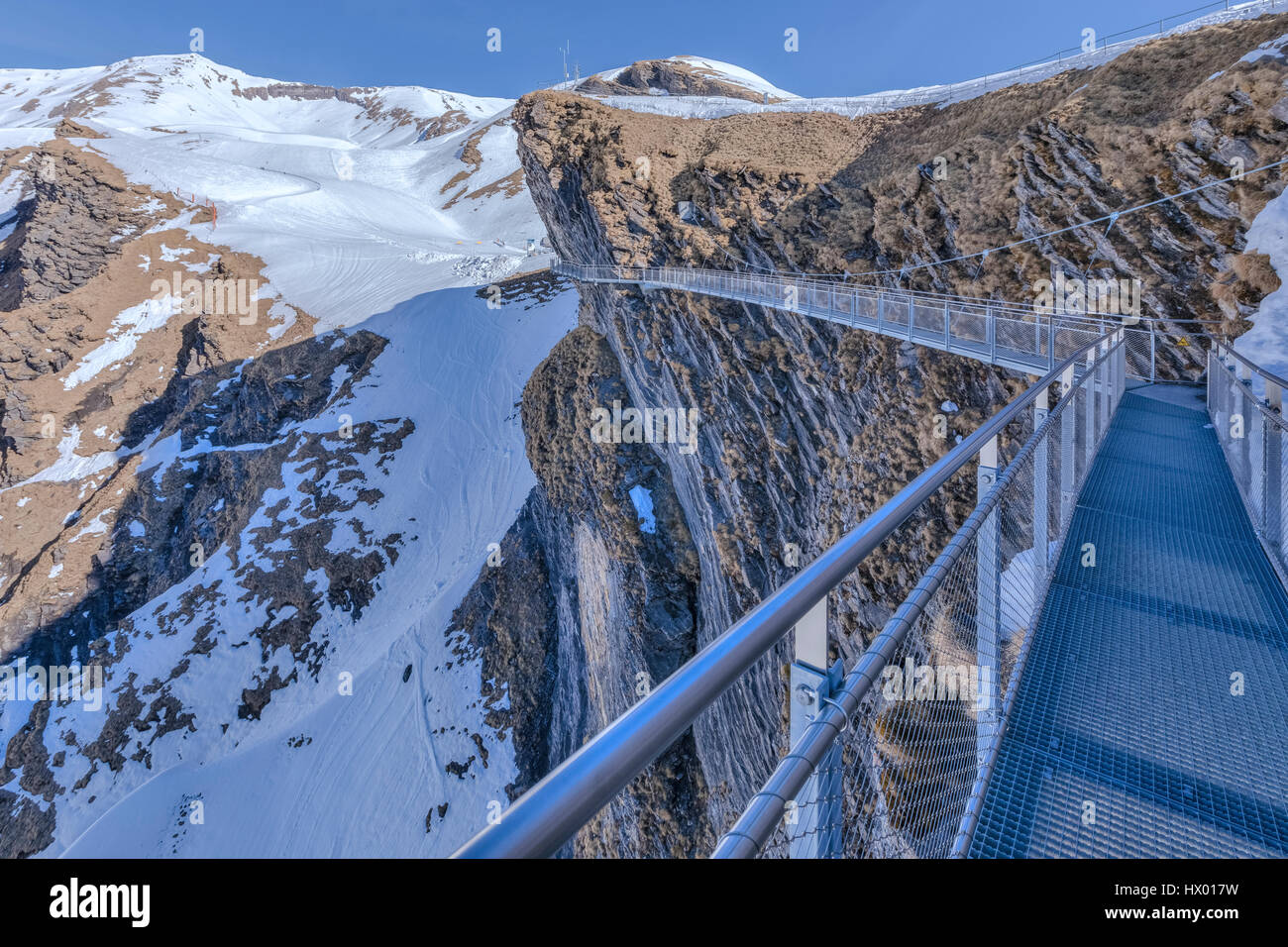 In primo luogo, Cliff Walk, Grindelwald, Berna, Svizzera, Europa Foto Stock
