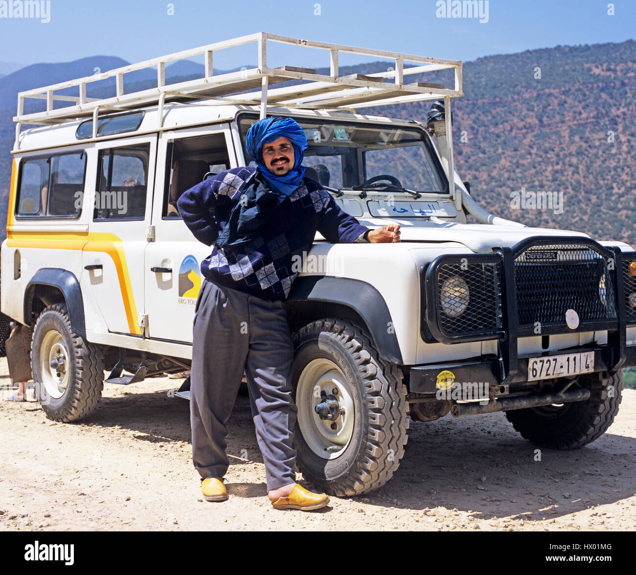 Un riff Driver nelle montagne Atlas Marocco Foto Stock