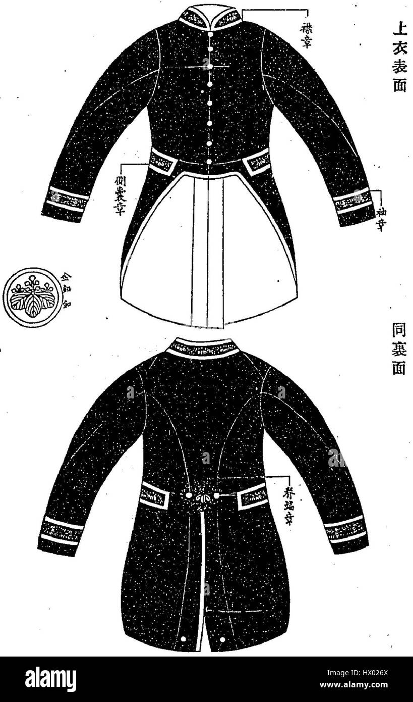 Questa uniforme del 1872 riflette l'abbigliamento formale indossato presso le corti reali durante la fine del XIX secolo. Le uniformi di corte erano progettate per significare rango, status e ruoli cerimoniali negli eventi reali. Foto Stock