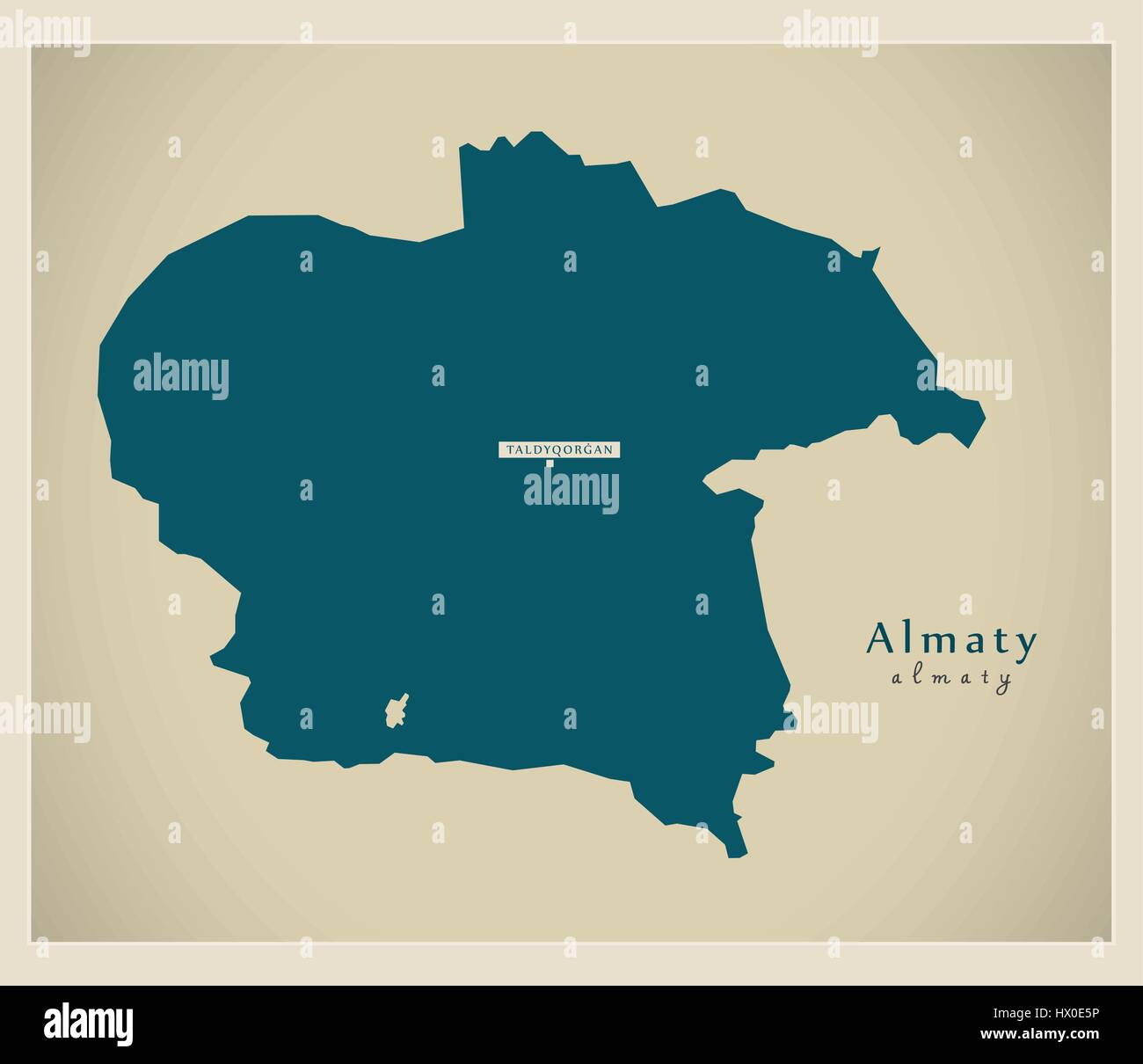 Mappa moderno - Almaty KZ Illustrazione Vettoriale