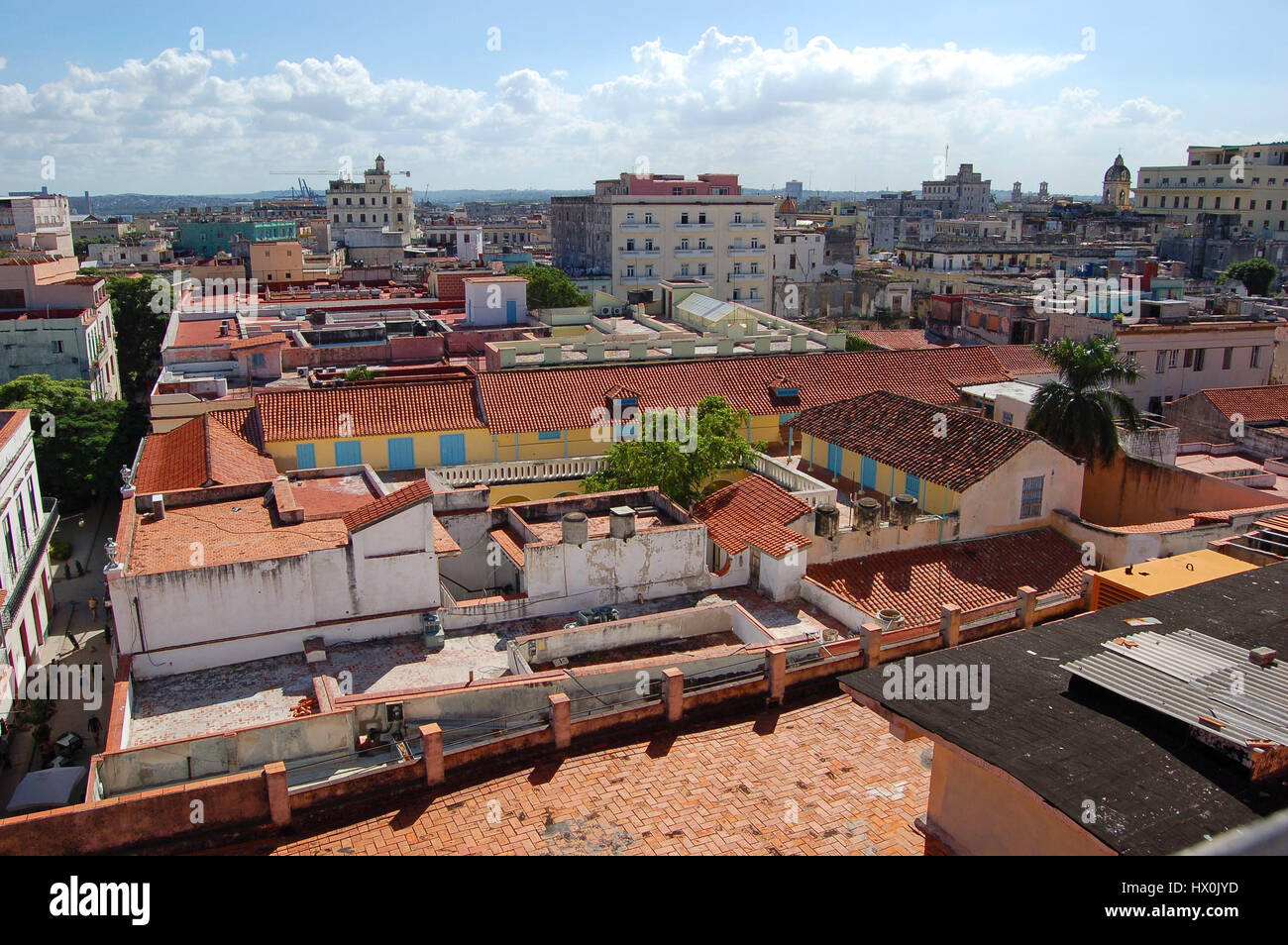 Una veduta aerea della Casa de la Obra Pia, uno spagnolo coloniale nella Vecchia Havana, Cuba Foto Stock