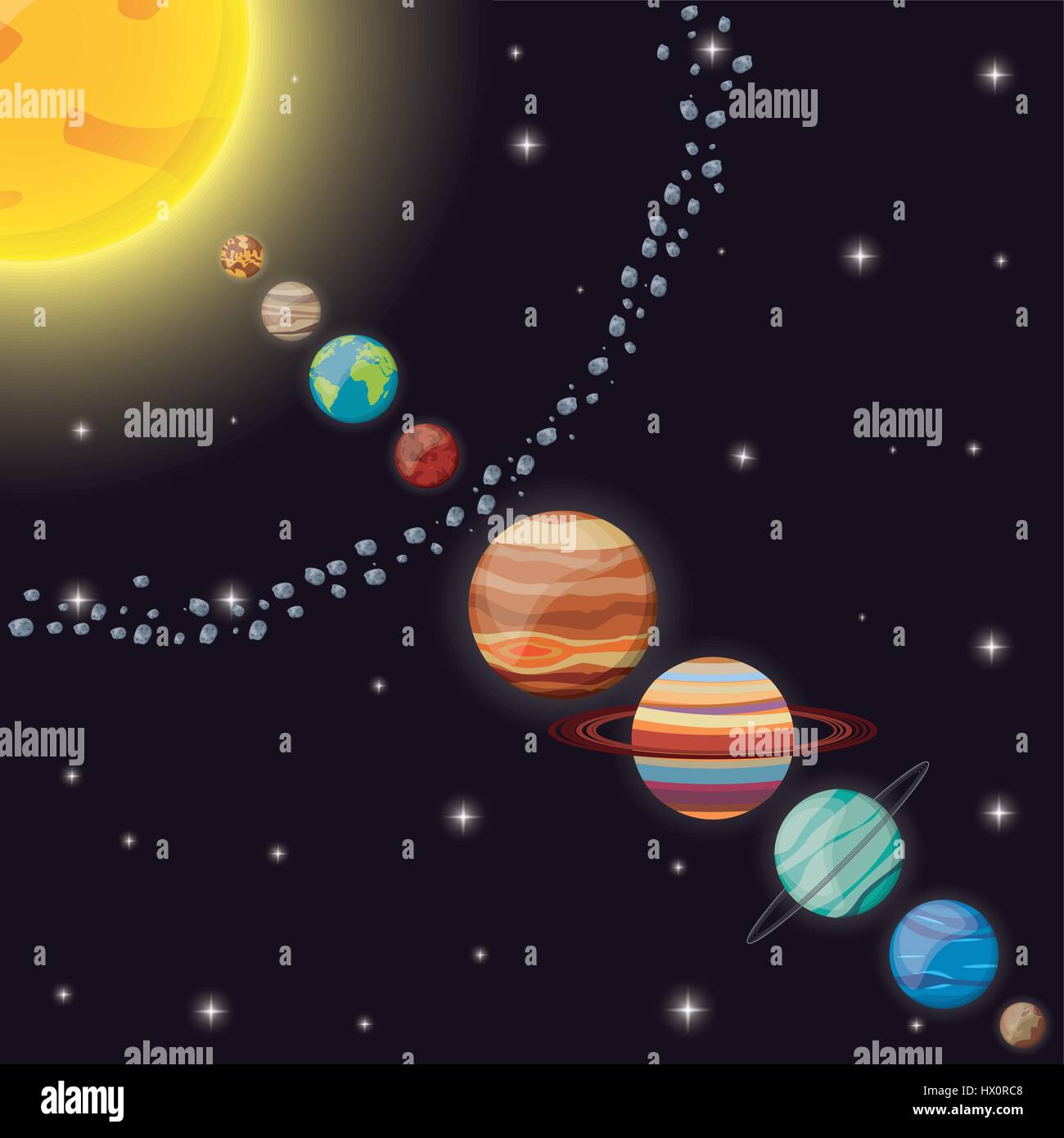 Sistema solare universo spazio Illustrazione Vettoriale