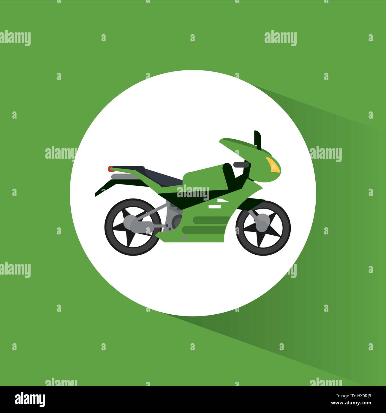 Verde trasporto moto immagine veicolo Illustrazione Vettoriale