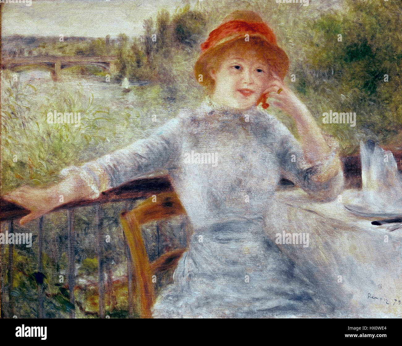 Auguste Renoir (1841-1919). Pittore Francese. Impressionismo. Ritratto di Alphonsine Fournaise, 1879. Il Museo d' Orsay. Parigi. La Francia. Foto Stock