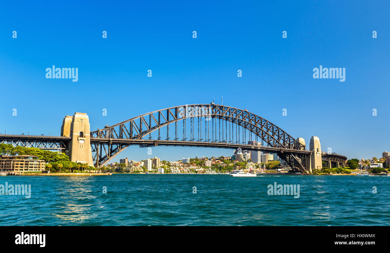 Il Sydney Harbour Bridge, costruito nel 1932. Australia Foto Stock