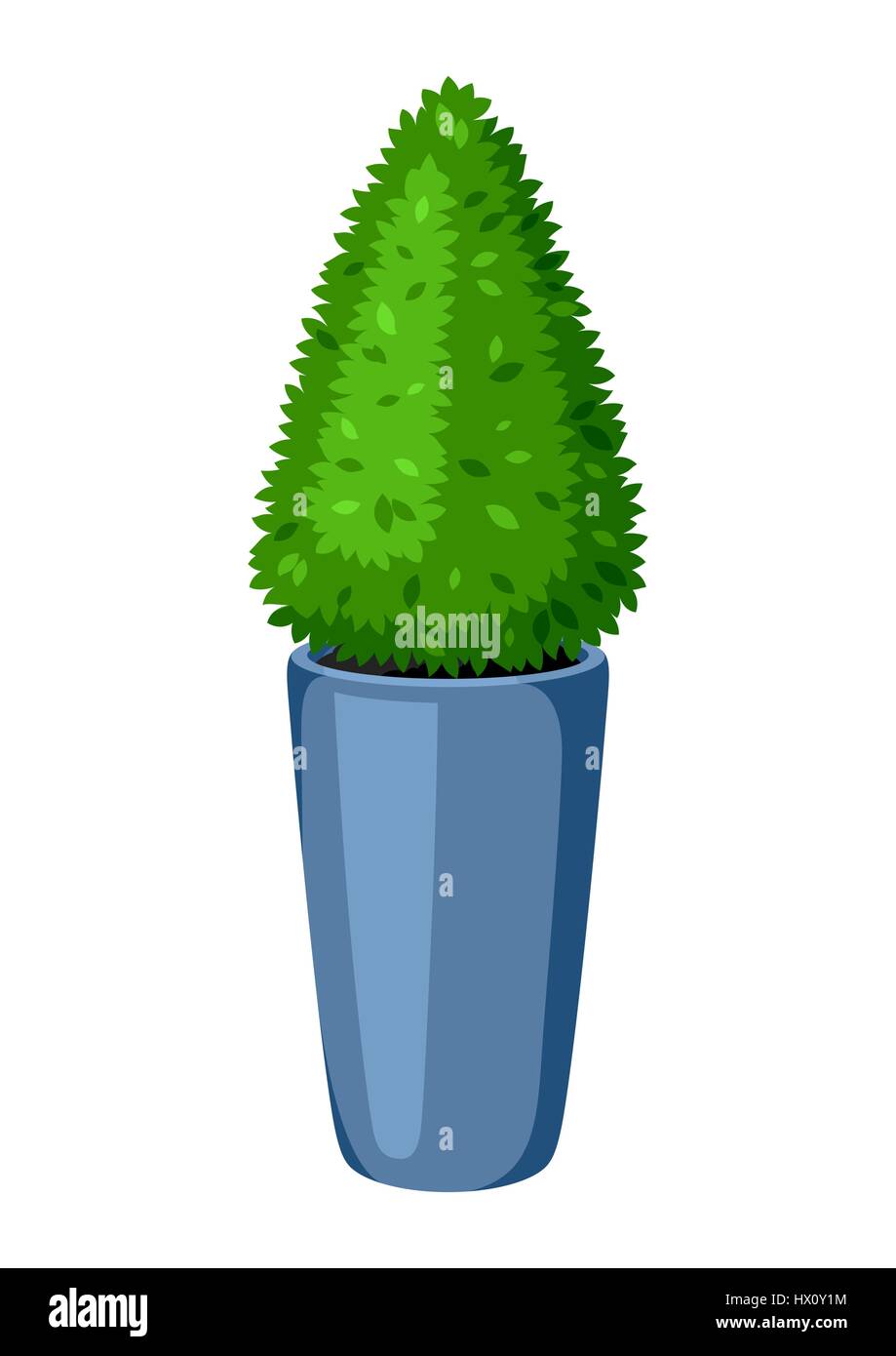 Topiaria da legno di bosso pianta di giardino. Struttura decorativa in vaso Illustrazione Vettoriale