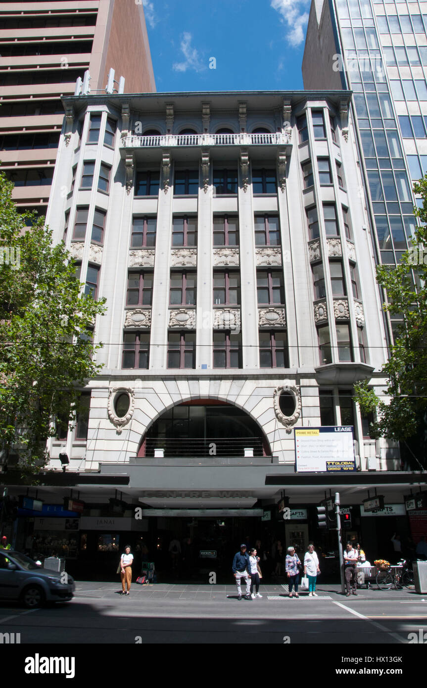 Ingresso al Centro titolo arcade (1909) sulla Collins St, Melbourne, Australia Foto Stock