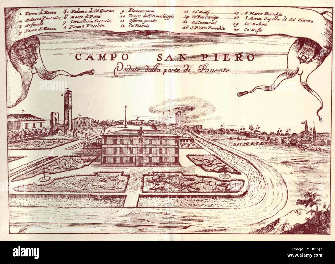 Coronelli Camposampiero è noto per i suoi dettagliati globi e il suo lavoro cartografico. I suoi contributi al campo della creazione di mappe, inclusi globi terrestri e celesti, furono strumentali nell'esplorazione scientifica della geografia durante la fine del XVII secolo. Foto Stock