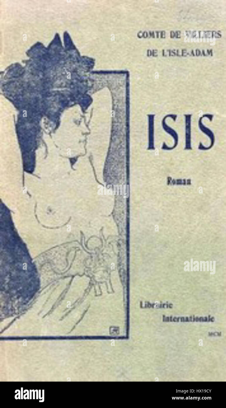 La "Couverture d'ISIS" è un'opera d'arte francese che rappresenta un'interpretazione allegorica della dea egiziana Iside, raffigurata attraverso immagini simboliche e ricchi dettagli, sottolineando il suo ruolo nella mitologia e nel potere. Foto Stock