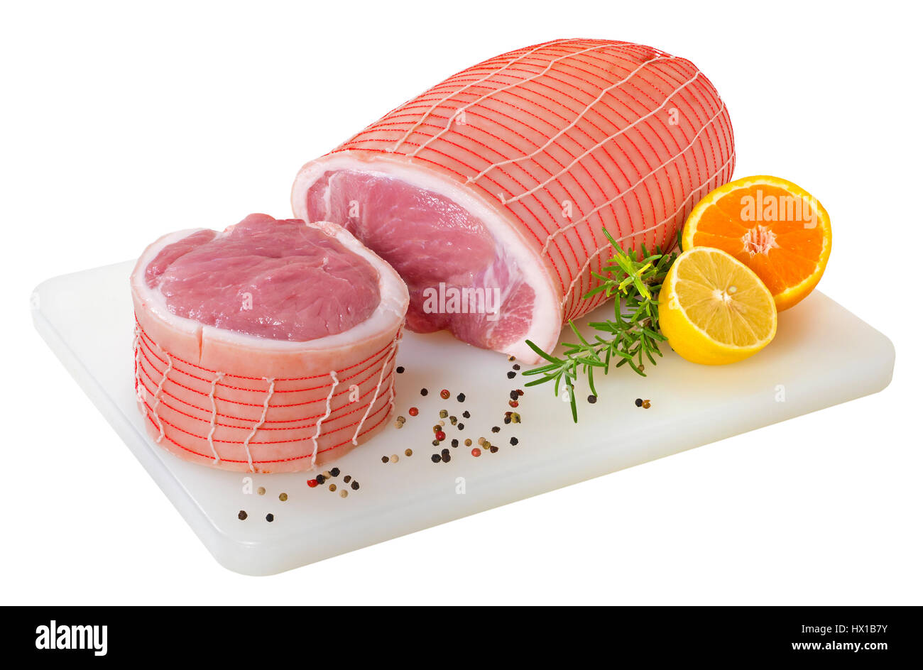 La carne di maiale con la pelle Foto Stock