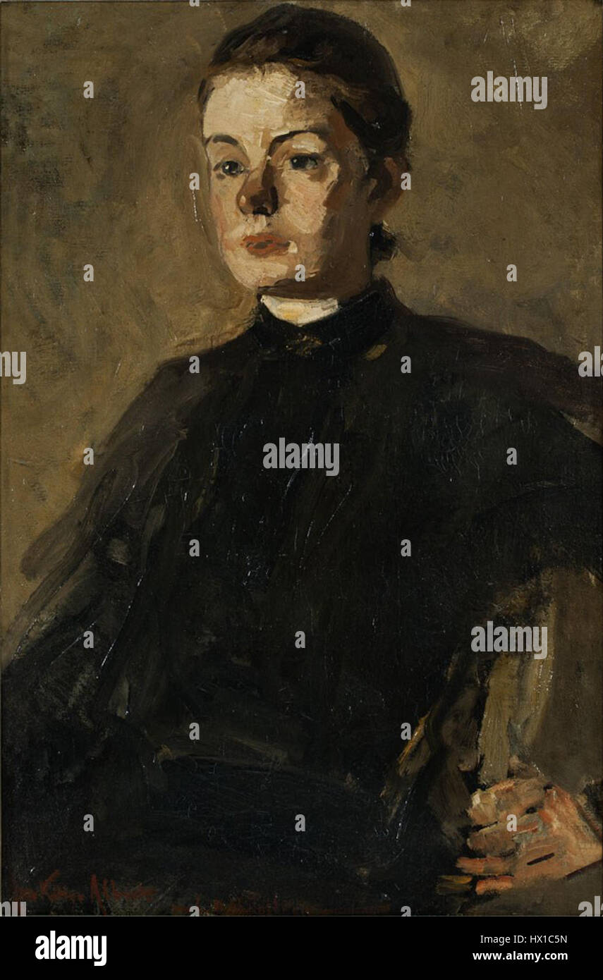 Questo ritratto del 1886 di George Hendrik Breitner raffigura Kitty van Vloten, che mostra il caratteristico uso della luce e l'attenzione dell'artista sulla profondità psicologica. Foto Stock